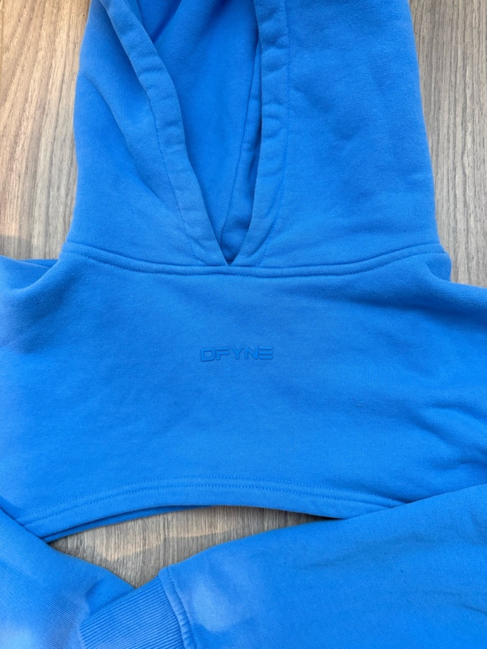 DFYNE Women's Electric Blue Cropped Hoodie
